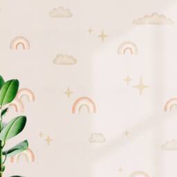 Boho Rainbow Wall Decals Neutral Stars & Clouds, Kids Room Decor - thumbnail 2