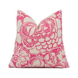 Sanderson - Poppy Damask Fuchsia/Cream Bright Floral Cushion Cover Handmade Throw Pillow Designer Home D??cor - thumbnail 1