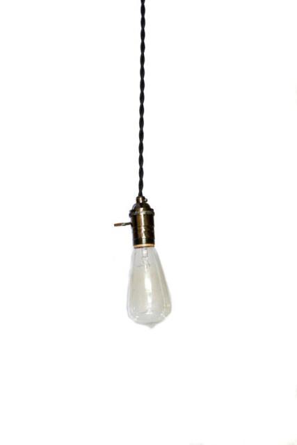 Simply Modern Bare Bulb Turnkey Socket Pendant in Shiny Gunmetal - image 1