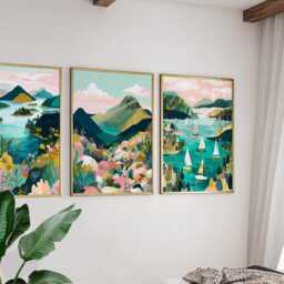 Set Of 3 Lake District Posters, UK Landscape Wall Art, Nature Print Set, Mountain Decor, Modern Travel Artwork, British Countryside Style - thumbnail 4