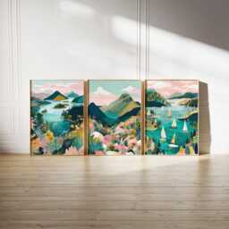Set Of 3 Lake District Posters, UK Landscape Wall Art, Nature Print Set, Mountain Decor, Modern Travel Artwork, British Countryside Style - thumbnail 2
