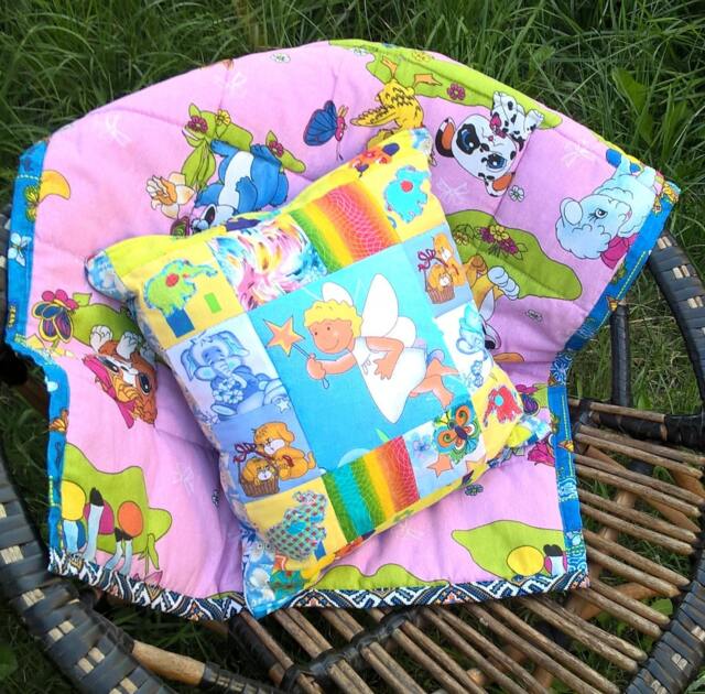 "Patchwork Cotton Pillow Cover Nursery Decor Baby Gift Bedroom Decor - 14""x14" - image 1