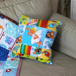 "Patchwork Cotton Pillow Cover Nursery Decor Baby Gift Bedroom Decor - 14""x14" - thumbnail 3