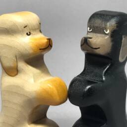 Toy Poodle Dog Wood Black - thumbnail 2