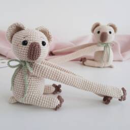 Koala Nursery Decor Crochet Curtain Tiebacks Nursery Holder - thumbnail 4
