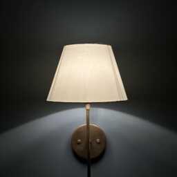 Elegant Brass Wall Sconce With White Fabric Shade Modern Minimalist Lighting Fixture I - thumbnail 3
