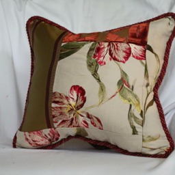 Embroidered Linen Velvet Pillow Cover Terra Cotta Floral, Designers Guild & Pierre Frey - thumbnail 2