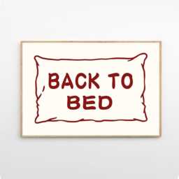 Back To Bed Art Canvas Poster, Trendy Wall Art, Apartment Aesthetic Decor, Retro Home Printed Gift - thumbnail 2