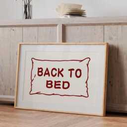 Back To Bed Art Canvas Poster, Trendy Wall Art, Apartment Aesthetic Decor, Retro Home Printed Gift - thumbnail 3