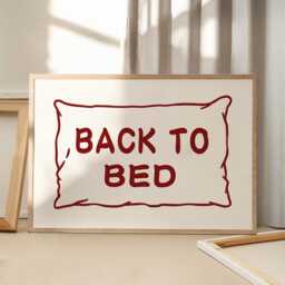 Back To Bed Art Canvas Poster, Trendy Wall Art, Apartment Aesthetic Decor, Retro Home Printed Gift - thumbnail 1