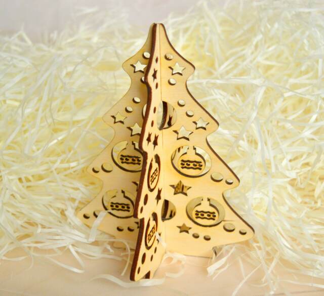 Rustic Wooden Christmas Tree Tabletop Holiday Decor - image 1
