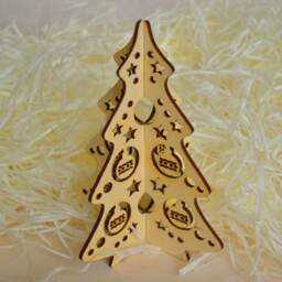 Rustic Wooden Christmas Tree Tabletop Holiday Decor - thumbnail 2