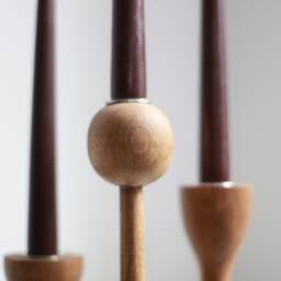Wooden Candlestick Set 3 Table Centerpiece Wedding Decoration Dining Candle Holder Rustic Style Maple Wood Taper Cake Separator Living Room - thumbnail 3