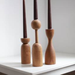 Wooden Candlestick Set 3 Table Centerpiece Wedding Decoration Dining Candle Holder Rustic Style Maple Wood Taper Cake Separator Living Room - thumbnail 4