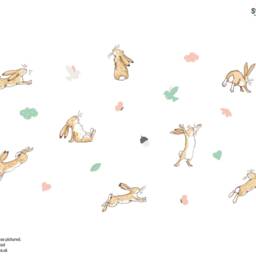 Guess How Much I Love You Wall Sticker, Pastel Hares Hare Decal, Nursery Decor - thumbnail 2