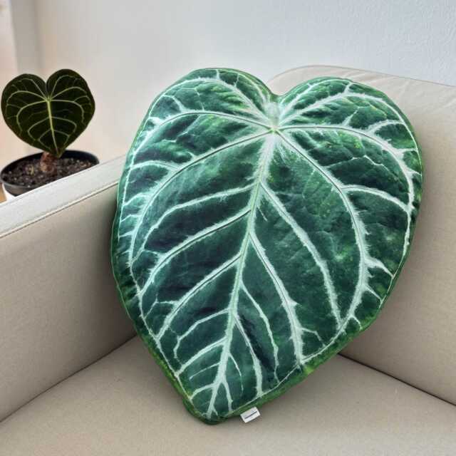 Anthurium Leaf Pillow, Plant Lover Gift, Realistic Home Decor - image 1
