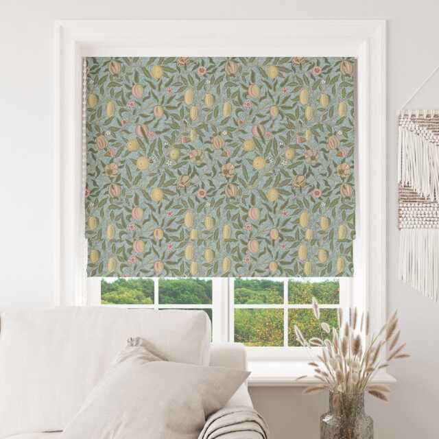 Custom Made To Measure Roman Blind Shade William Morris Pomegranate Cornflower Hand Crafted - image 1