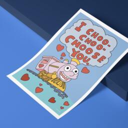 The Simpsons A4 Print - I Choo Choose You - Valentine's Day Poster Art Wall - thumbnail 1
