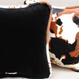 Brown Cow Pillows, Black Velvet Pillow, Pillows With Trim, Farm House D??cor, Cow, Ranch Home, Accent Throw - thumbnail 2