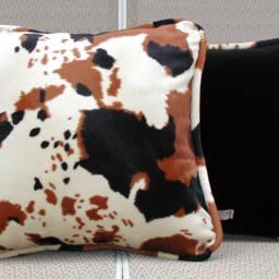 Brown Cow Pillows, Black Velvet Pillow, Pillows With Trim, Farm House D??cor, Cow, Ranch Home, Accent Throw - thumbnail 3