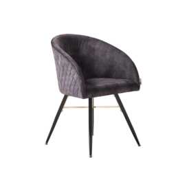 Single Vittorio Velvet Dining Chairs - Quilted Modern Accent Chair With Metal Legs - thumbnail 2