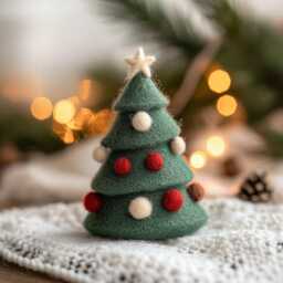 Handmade Wool Felt Christmas Tree Mini Holiday Desk Decor