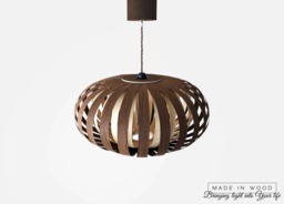 Wenge & Birch Wood Pendant Lamp - Modern Handmade Lighting - thumbnail 1