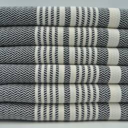 "Turkish Towel, Black Towel, Handmade Towel, Soft Towel, 40""x70" - thumbnail 2