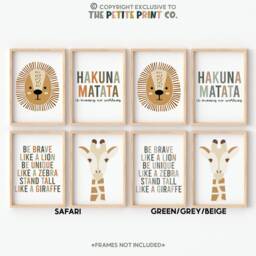 Safari Four Print Set -- Nursery, Jungle Decor, Playroom Prints, Playroom, Unframed - thumbnail 2