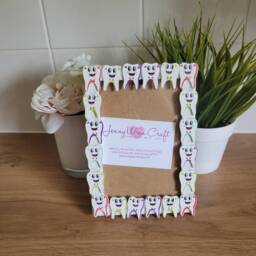 Colourful Wooden Happy Teeth Button Photo Frame 4 X 6 Inches - thumbnail 3