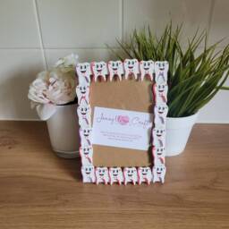Colourful Wooden Happy Teeth Button Photo Frame 4 X 6 Inches - thumbnail 2