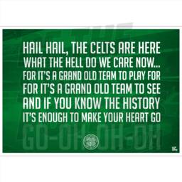 Celtic Fc Chant Poster - Officially Licensed Product A4/A3 A2 Sizes Plus Framed Option - thumbnail 1