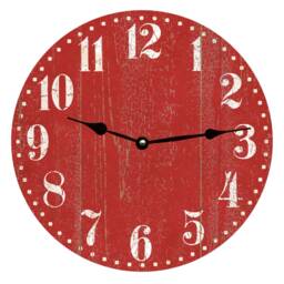 Rustic Red Clock - Barn Clock - thumbnail 1