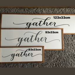 Gather Sign/Hand Crafted & Painted Farmhouse Style Wood Framed Wall Decor/ Wood - thumbnail 4
