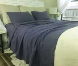 Plum Purple Linen Duvet Cover, Yarn Dyed Violet Bedding, Available in Queen, King, Twin, Full, Or Custom Size
