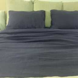 Plum Purple Linen Duvet Cover, Yarn Dyed Violet Bedding, Available in Queen, King, Twin, Full, Or Custom Size - thumbnail 2