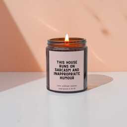 Funny Sarcastic Candle Gift, This House Runs On Sarcasm & Inappropriate Humour, Gift For Friend, Coworker Or Her - thumbnail 2