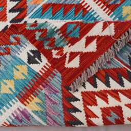 3x11 Flatweave Runner Rug, Afghan Handmade Kilim Rug, Multicolor Wool Geometric Design Turkmen Tribal Oriental Hallway - thumbnail 4