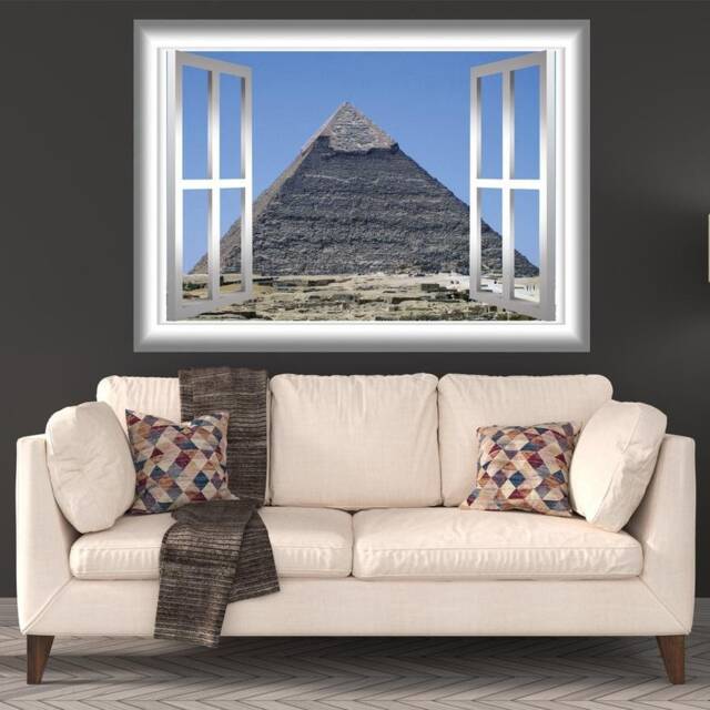 Pyramid At Giza 3D Window Decal Egypt Wall Art Mural - Vwaq Gj100 - image 1