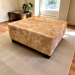 Genuine Leather Ottoman - Handmade Pouf Various Colours Range Of Sizes Stylish Footstool Home Decor - B - Fo
