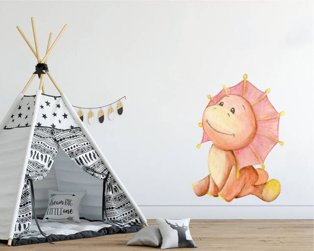 Watercolor Dinosaur Wall Decal Peel & Stick Dino Nursery Decor - image 1