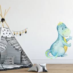 Watercolor Dinosaur Wall Decal Peel & Stick Dino Nursery Decor - thumbnail 3