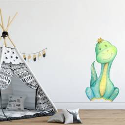 Watercolor Dinosaur Wall Decal Peel & Stick Dino Nursery Decor - thumbnail 2