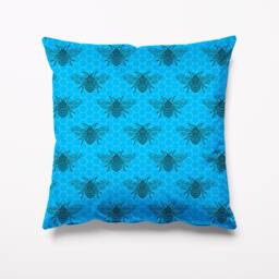 Blue Small Bee Garden Cushion - Waterproof Outdoor Water Resistant Cushions Pillows 18 - thumbnail 1