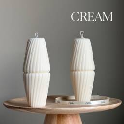 Geometric Soy Pillar Candle Sculptural Home Decor - thumbnail 3