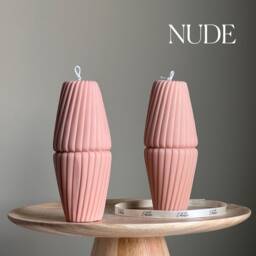 Geometric Soy Pillar Candle Sculptural Home Decor - thumbnail 2
