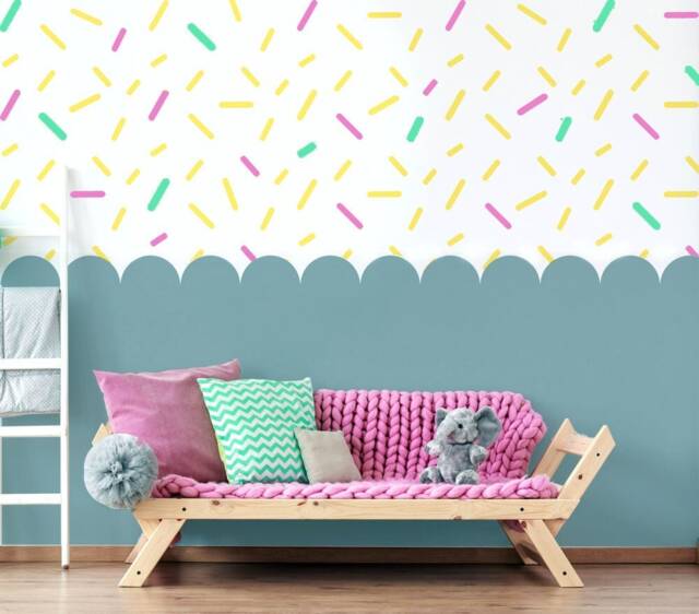 Sprinkles & Scallop Edge Stencil Kit Kids Room Wall Decor - image 1