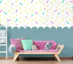 Sprinkles & Scallop Edge Stencil Kit Kids Room Wall Decor - thumbnail 1