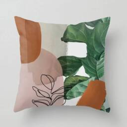 Flower Cushion Cover/Plants Throw Pillow Case/Decorative Modern Green Leaf Home Textile/Summer Trend Cover/Decorative Sofa - thumbnail 4