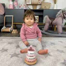 Baby Gift Birth, For Personalized Stacking Tower Pink, Gifts Baby, Easter Baby